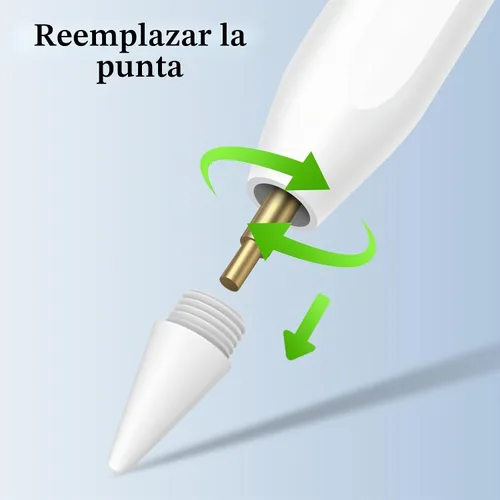 Vista 2 de MEKO Paquete de 8 puntas de repuesto solo para el lápiz de iPad de carga A-blanco