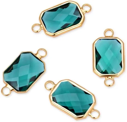 Vista 19 de Adabele 5pcs grado A abril diamante claro piedra natal conector rectángulo de corte radiante enlace 0.551 in plateado plata cristal Rhinestone Bead