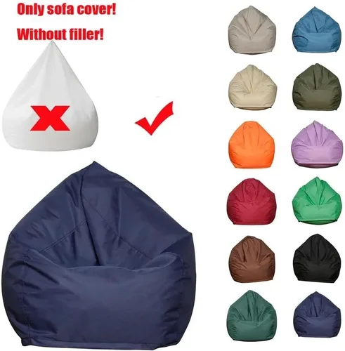 Vista 5 de Koolouispoper Lazy BeanBag - Sillas individuales para sofá sin relleno, color sólido, impermeable, Oxford, puf, puff puff para sofá tatami