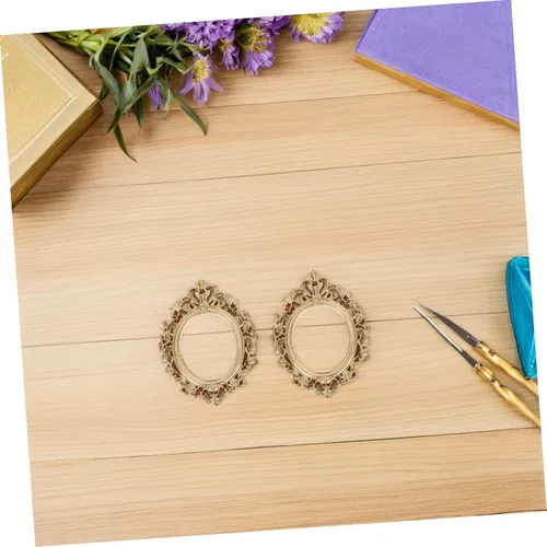 Vista 6 de 10pcs Vintage Mini Gold Picture Frames for DIY Tabletop Display