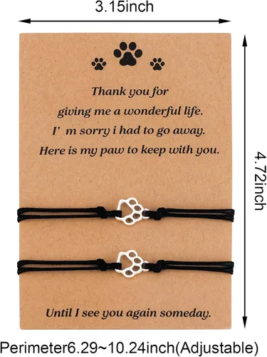 Vista 4 de PLwelth Pulseras de perro de cachorro para mujeres y hombres, regalos conmemorativos para amantes de las mascotas, regalos de amistad para ella, sus