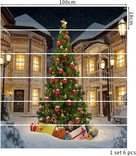 Vista 4 de Pegatinas de Año Nuevo Navidad 3D Escalera Pegatinas (6 Piezas/Pieza) Pasillos Decorativos Hogar PVC Impermeable Pared Pegatinas