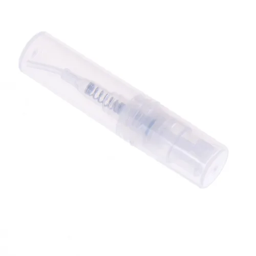 Vista 3 de 150 piezas Mini atomizador de botella de plástico de 0.07 onzas líquidas, botella de perfume recargable, botella de muestra vacía con 2 mini embudos