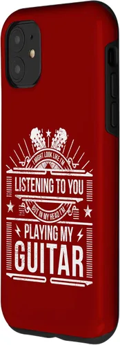 Vista 2 de iPhone 11 Guitarist Not Listening - In My Head I'm Playing - Funda para guitarra