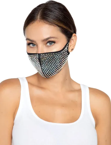 Vista 7 de Leg Avenue Mascarilla de moda con diamantes de imitación para mujer