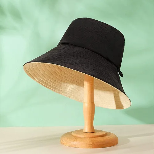 Vista 4 de Gorra de pesca plegable para playa, protección solar UPF UV, impermeable, transpirable, ala ancha, sombrero para el sol para mujer H01-Beige