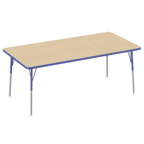 Vista 91 de FDP - Mesa rectangular para actividades escolares y de oficina (24 x 36 pulgadas), patas estándar con deslizadores giratorios, altura ajustable