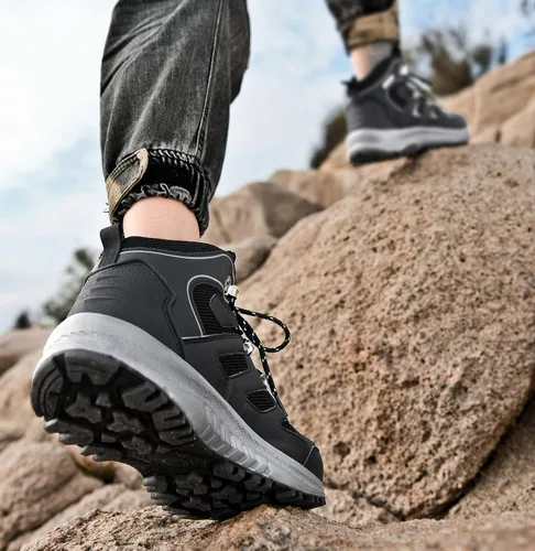 Vista 7 de UPSOLO Botas de senderismo para hombre al aire libre para senderismo