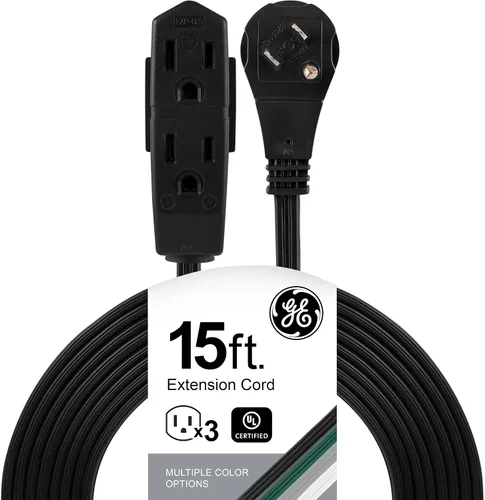 Vista 17 de GE Cable de extensión plano de 3 salidas de 3 pies, cable de extensión a tierra con múltiples tomas, extensor de salida de 3 clavijas, enchufe