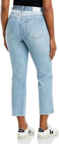 Vista 2 de Pistola Jeans de pierna recta de tiro alto para mujer
