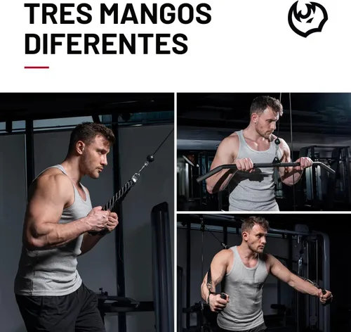 Vista 4 de FitBeast Sistema de Poleas para Gimnasio, Sistema de Poleas con Cable y Peso para Gimnasio LAT Pulldown, Entrenamiento de Curl de Bíceps, Equipo