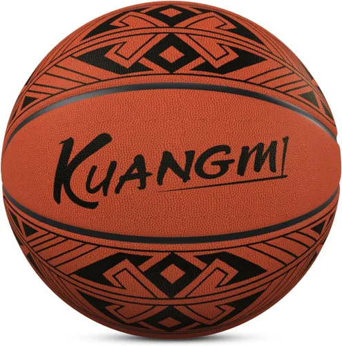 Vista 9 de Kuangmi Balón de baloncesto de la serie auténtica, hecho para pelotas de juego en interiores y exteriores, tamaño oficial 7/6/5, 29.5 pulgadas, 28.5