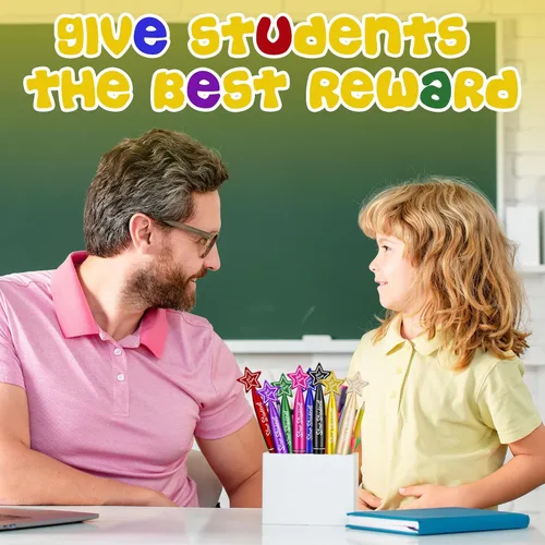 Vista 5 de Tenceur Bolígrafos de estrella con cita motivacional a granel, regalos de agradecimiento para profesores, regalo de graduación para profesores