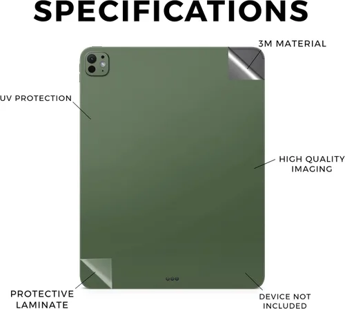 Vista 2 de MightySkins - Funda protectora de vinilo compatible con Apple iPad Pro 11 (M4) 2024, color verde oliva sólido, vinilo 3M de alta calidad, fácil