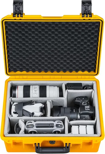 Vista 10 de Lykus PVC1 - Funda rígida con divisores para cámaras, lentes, DJI Mavic/Air/Mini PVC1 negro