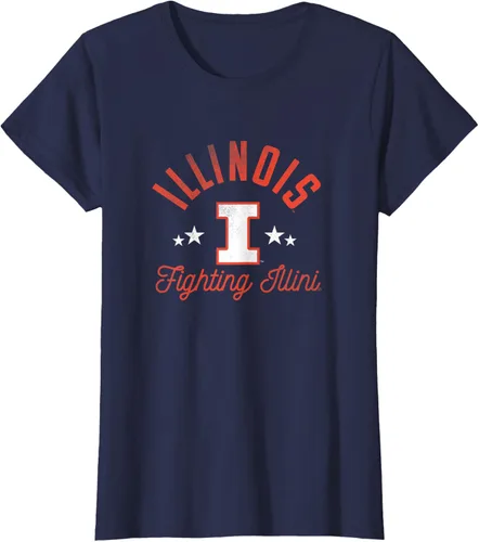 Vista 3 de University of Illinois Fighting Illini - Camiseta con logotipo, Azul
