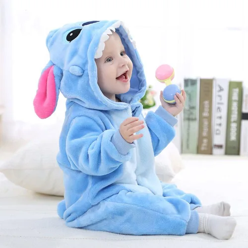 Vista 3 de Plustrong Baby Animal Costumes Unisex Toddler Onesie Halloween Dress Up Romper Baby Halloween Costumes