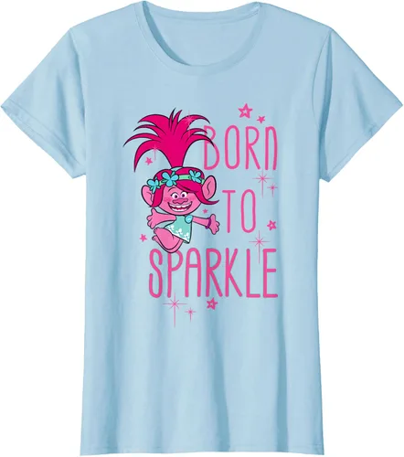 Vista 28 de DreamWorks Trolls Camiseta Born to Sparkle Negro