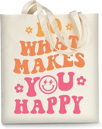 Vista 13 de AUSVKAI Bolsa de lona estética para mujer, lindas bolsas de algodón reutilizables de tela para la universidad, compras, playa, comestibles, regalos