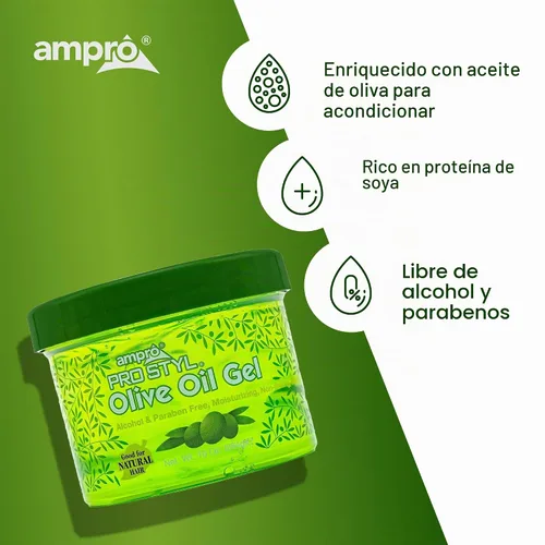 Vista 5 de AmPro Pro Styl Protein Styling Gel – Hidrata y define hebras – Ayuda a proteger e hidratar, doma y añade brillo sin pesar peldaños – Libre