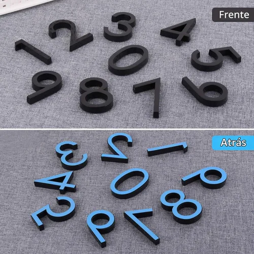 Vista 7 de Números de buzón autoadhesivos, calcomanías de número de dirección de puerta para oficina, efecto 3D elevado, cromado
