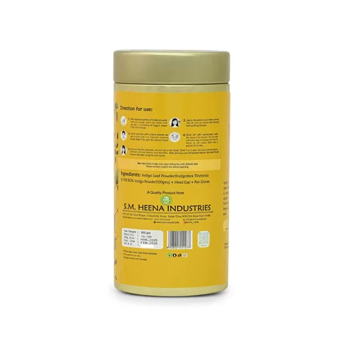 Vista 2 de Hennaveda Polvo índigo para cabello con cepillo de tinte para el cabello, guantes y gorro de ducha, 3.53 oz