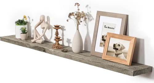 Vista 52 de Estantes flotantes para decoración de pared, estantes rústicos de madera recuperada de 24 x 8 pulgadas, estantes de montaje en pared resistentes