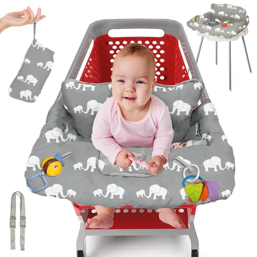Vista 8 de PILLANI Asiento de carrito de compras para bebé, funda de silla alta para asiento de restaurante - Funda de carrito de comestibles para bebé niña