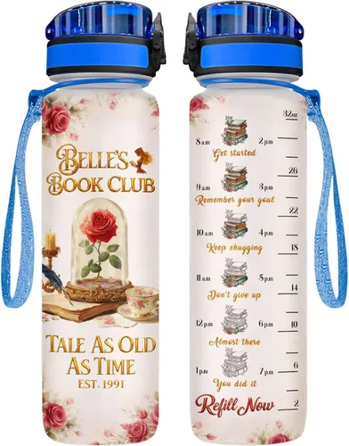 Vista 10 de 34HD Axolotl - Botella de agua de 32 onzas, bonita botella motivacional para mujer, botella de gimnasio con marcador de tiempo, regalo