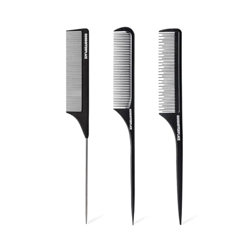 Vista 9 de 4 peines de cola de rata, peines de cola de rata, peine de dientes finos con púa de metal para cabello rizado, peines desenredantes para mujeres