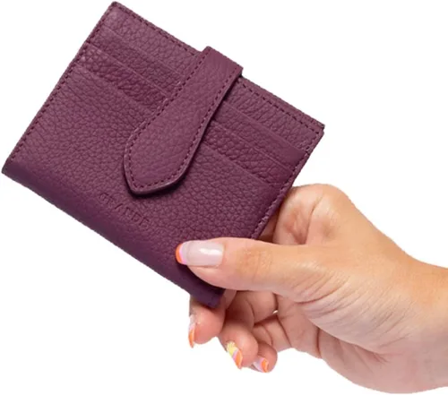 Vista 96 de Grande -3803 Cartera unisex, Azul (Iced Blue), Cartera delgada de cuero con cierre a presión pequeño