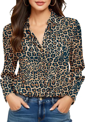 Vista 48 de Camisas sin planchado y sin arrugas para mujer, con botones, de manga larga, de seda de morera, blusas casuales para el trabajo