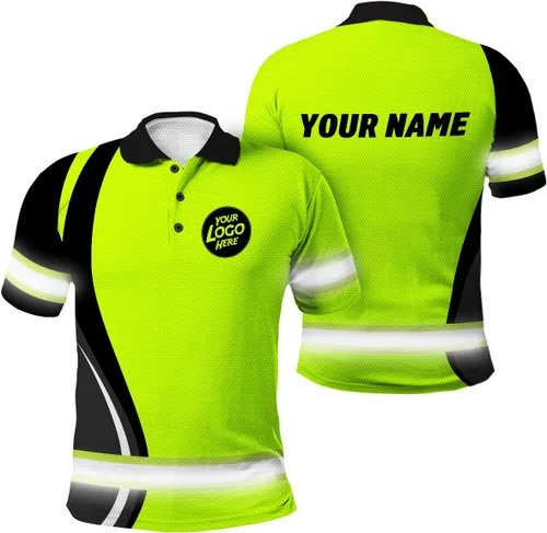 Vista 11 de Uniform Company - Polo reflectante de alta visibilidad para hombres y mujeres, polo de seguridad, ropa de trabajo para trabajadores
