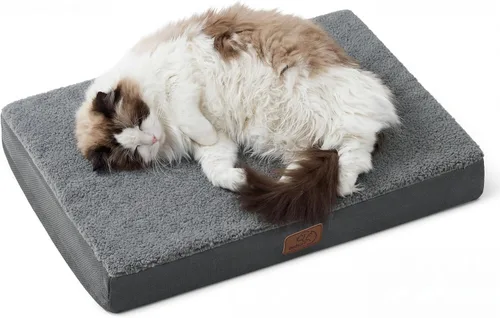 Vista 47 de Bedsure - Cama ortopédica pequeña para perros chicos, impermeable, con funda extraíble lavable, tapete de espuma con forma de huevera para mascotas