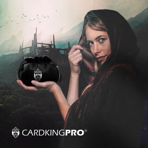 Vista 2 de CardKingPro Bolsas para Dados Inmensos con Bolsillos - Negro - Capacidad para más de 150 Dados - Ideal para Acaparadores de Dados [Diseño Patentado]