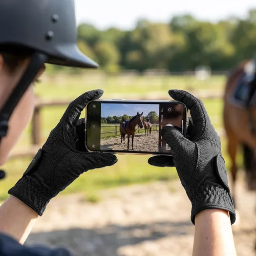 Vista 3 de Uvex Guantes de equitación Sportstyle – Protección de manos ecuestre estirable – Compatible con pantalla táctil