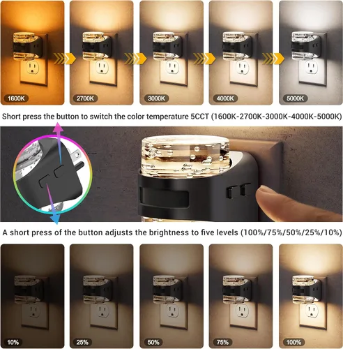 Vista 2 de JandCase Motion Sensor Night Light, Bubble Night Lights Plug into Wall