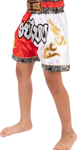 Vista 4 de Muay Thai - Pantalones cortos para niños (2 años a 12 años) para niñas y niños, para kickboxing y artes marciales mixtas