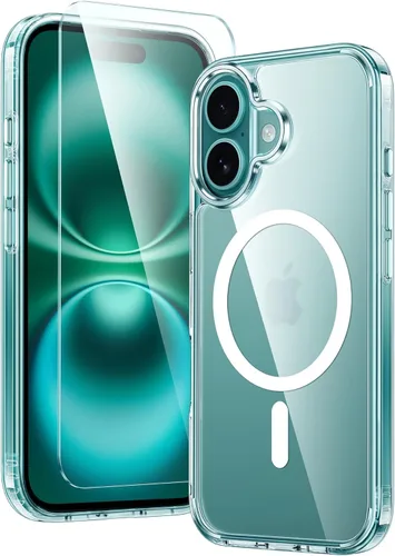 Vista 234 de FNTCASE para iPhone Air Case Clear: Fundas magnéticas para teléfono con protector de pantalla a prueba de caídas, compatibles con Magsafe, delgadas