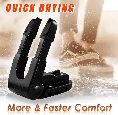 Vista 3 de Secador de botas con temporizador, calentador de calor para botas de trabajo, guantes, pies sudorosos, tenis, secadora portátil con estante plegable