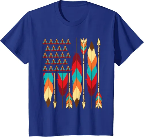Vista 55 de Native American Bandera - Camiseta de veteranos indígenas del Mes del Orgullo, Negro, S