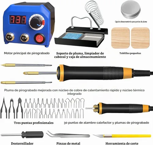 Vista 2 de El kit de quemador de madera LH55-T2-NS2 ofrece control de temperatura ajustable que varía de 200℃ a 750℃, kit de combustión de madera con 2 plumas