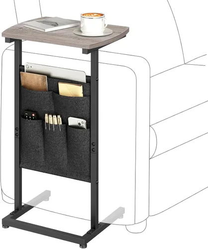 Vista 12 de HOOBRO Mesa auxiliar en forma de C, mesa auxiliar en forma de C con bolsa