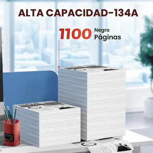 Vista 3 de Cartucho de tóner negro 134A, paquete de 2 piezas de repuesto para HP 134A
