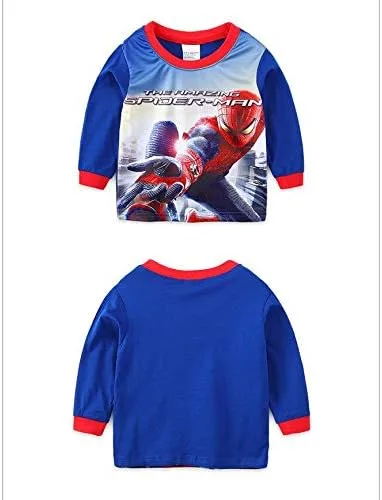 Vista 2 de Conjunto de pijama de algodón de manga larga con diseño de dinosaurio y cohete para niños pequeños