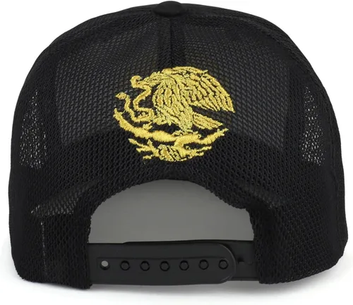 Vista 3 de Trendy Apparel Shop Gorra de malla bordada con diseño de águila de la Ciudad de México