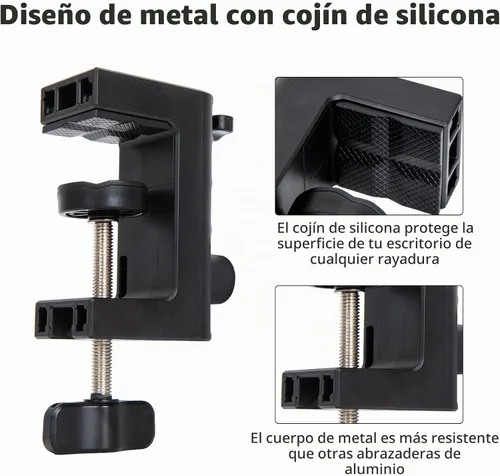 Vista 2 de Abrazadera de escritorio de metal para micrófono Suspensión Boom Scissor brazo soporte soporte con tornillo ajustable por SUNMON