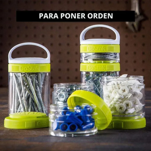 Vista 9 de BlenderBottle GoStak Twist n' Lock - Tarros de almacenamiento, 40 cc, 4 unidades, color negro