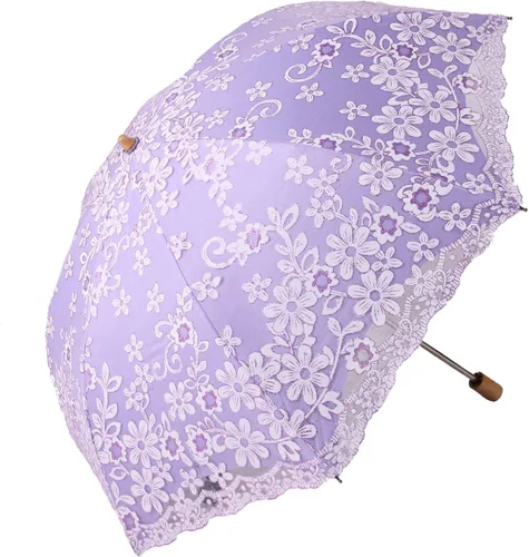Vista 14 de Honeystore Parasol de viaje plegable Brolly Anti-UV Sombrilla Vintage