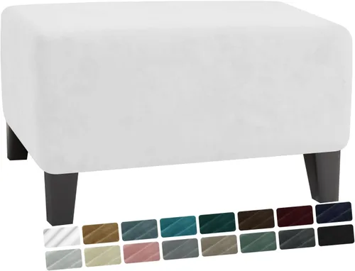 Vista 10 de MAXIJIN Funda Otomana de Terciopelo Cubierta Rectangular Elástica Cubiertas de Otomano Cuadradas Funda Rectangular Lavable para Taburete de Pie
